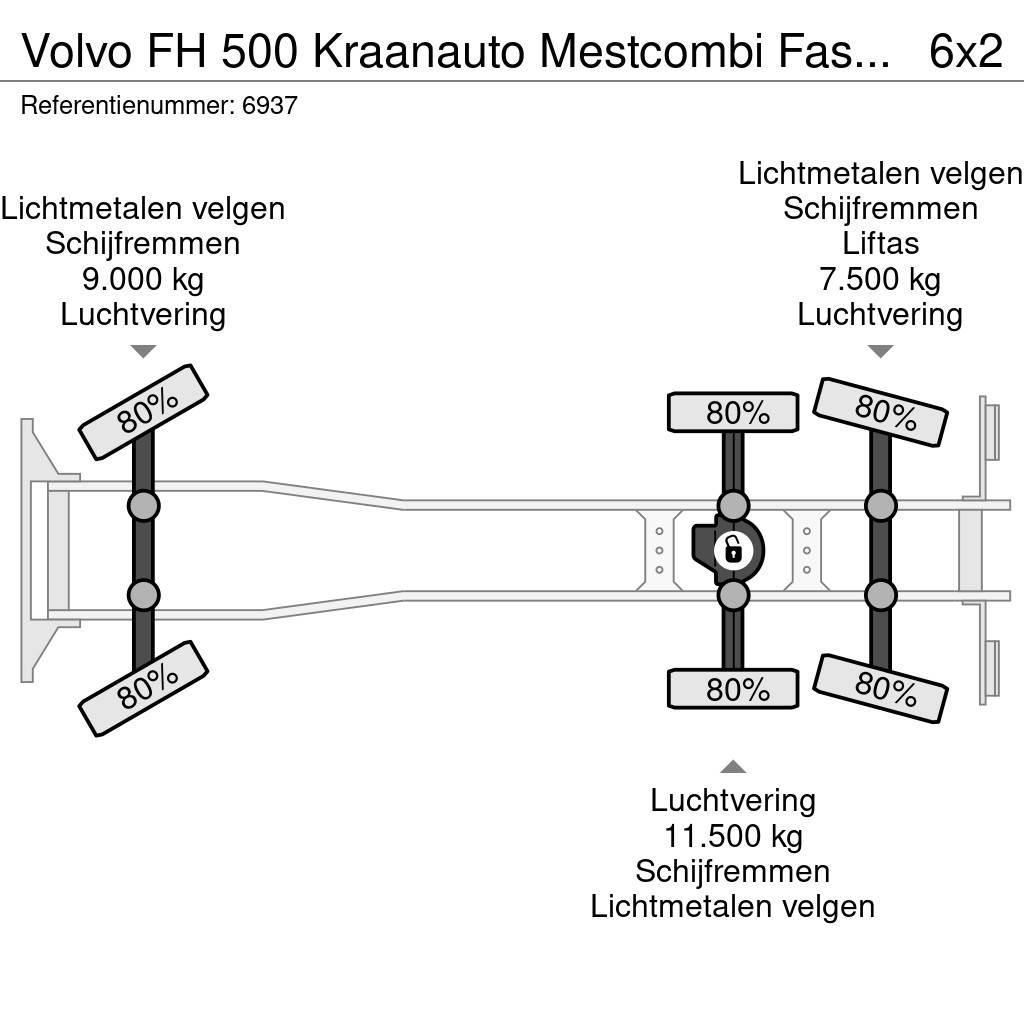 Volvo FH 500 Kraanauto Mestcombi Fassi Crane + Aanhanger Terepdaruk