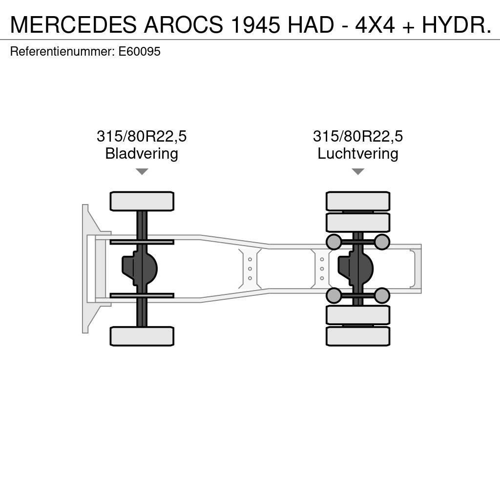 Mercedes-Benz AROCS 1945 HAD - 4X4 + HYDR. Nyergesvontatók