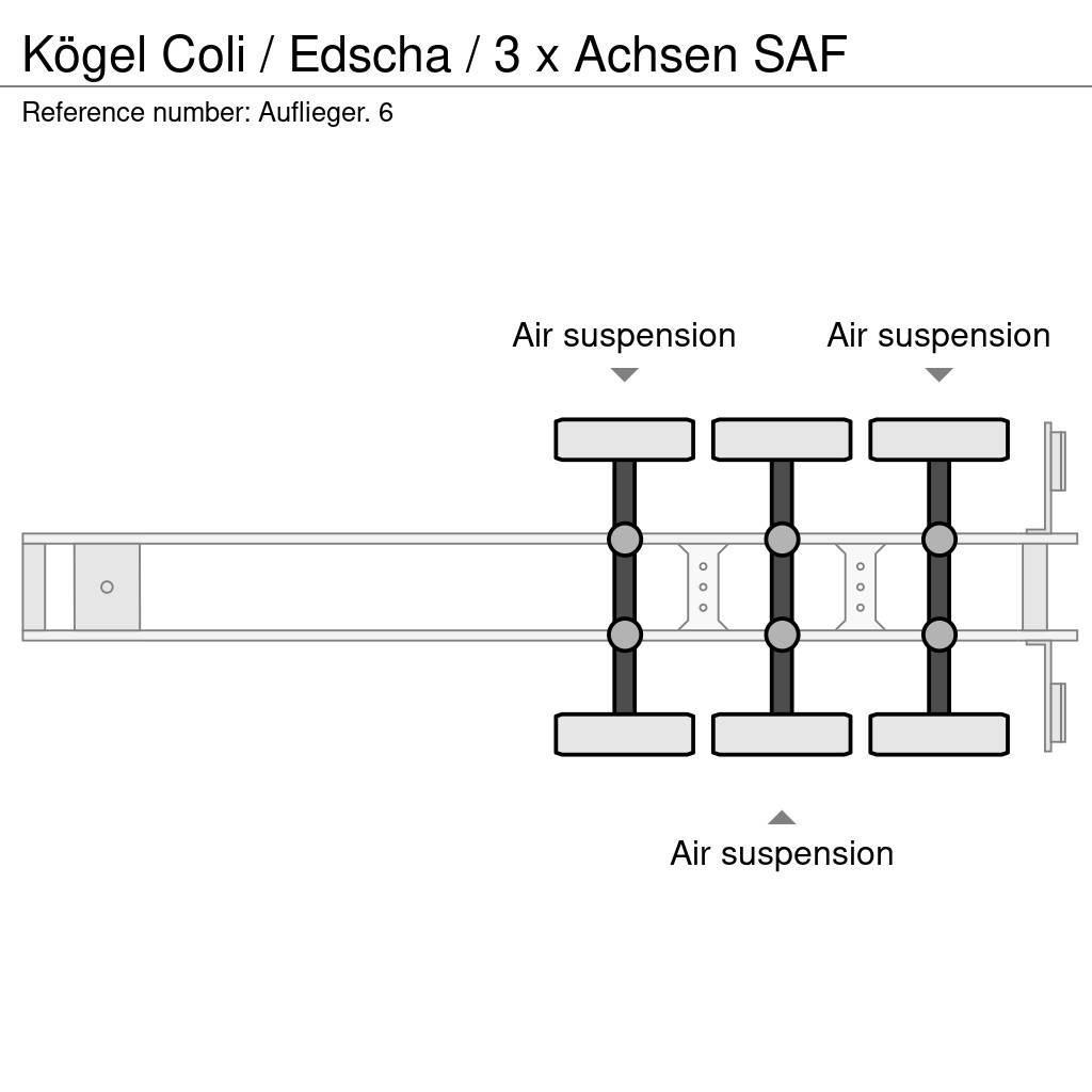 Kögel Coli / Edscha / 3 x Achsen SAF Elhúzható ponyvás félpótkocsik