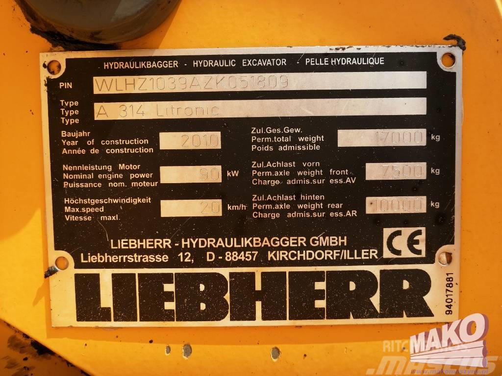 Liebherr A 314 Litronic Gumikerekes kotrók