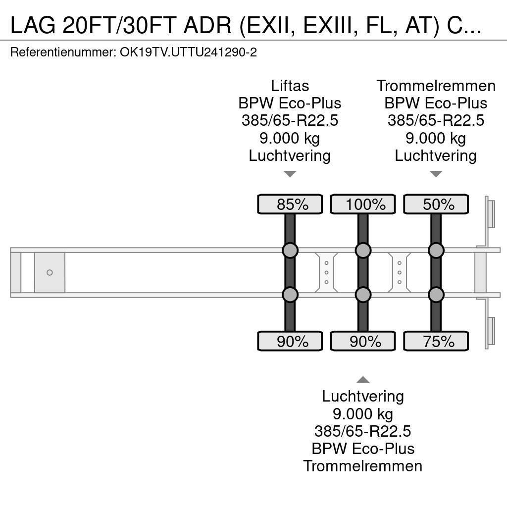 LAG 20FT/30FT ADR (EXII, EXIII, FL, AT) CHASSIS + TANK Tartályos félpótkocsik