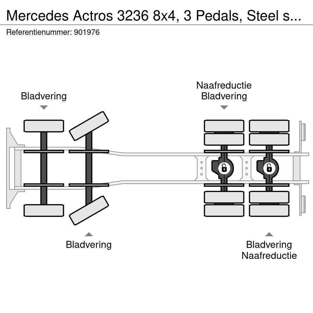 Mercedes-Benz Actros 3236 8x4, 3 Pedals, Steel suspension, Telli Billenő teherautók