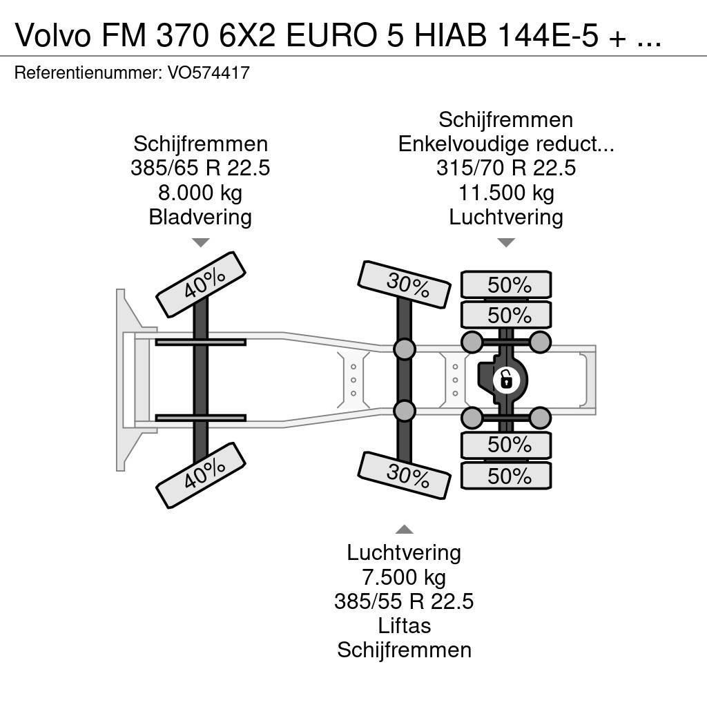Volvo FM 370 6X2 EURO 5 HIAB 144E-5 + REMOTE Nyergesvontatók