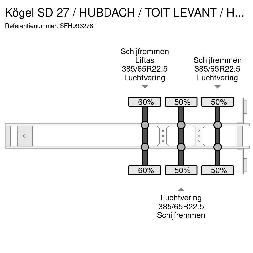 Kögel SD 27 / HUBDACH / TOIT LEVANT / HEFDAK / COIL / CO Elhúzható ponyvás félpótkocsik