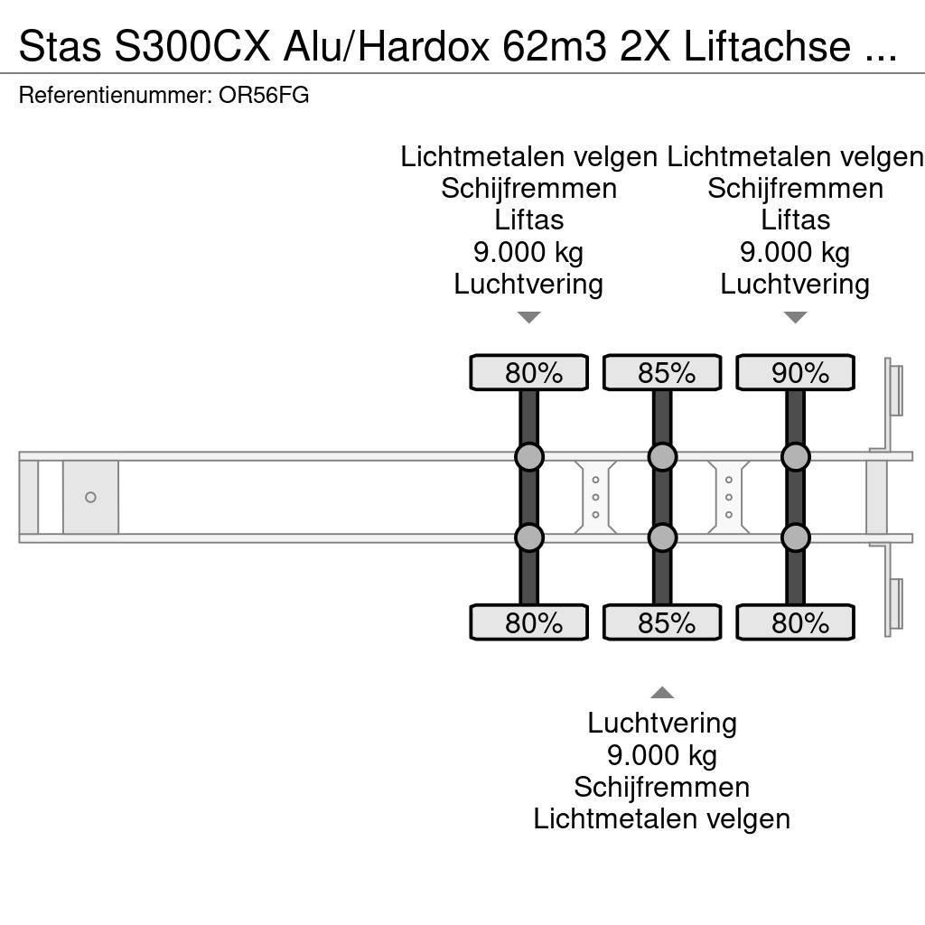 Stas S300CX Alu/Hardox 62m3 2X Liftachse Alcoa LED Billenő félpótkocsik