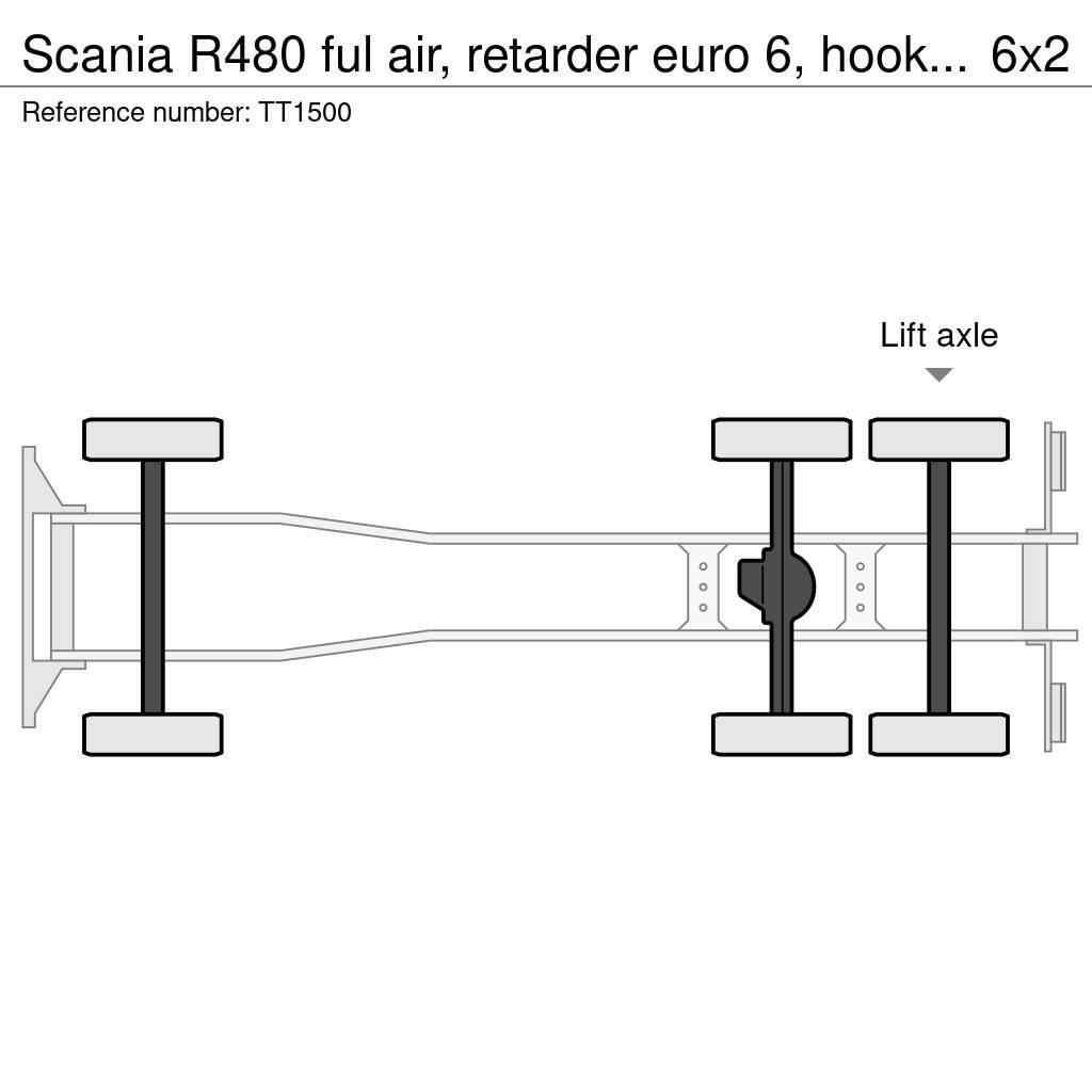 Scania R480 ful air, retarder euro 6, hooklift Horgos rakodó teherautók