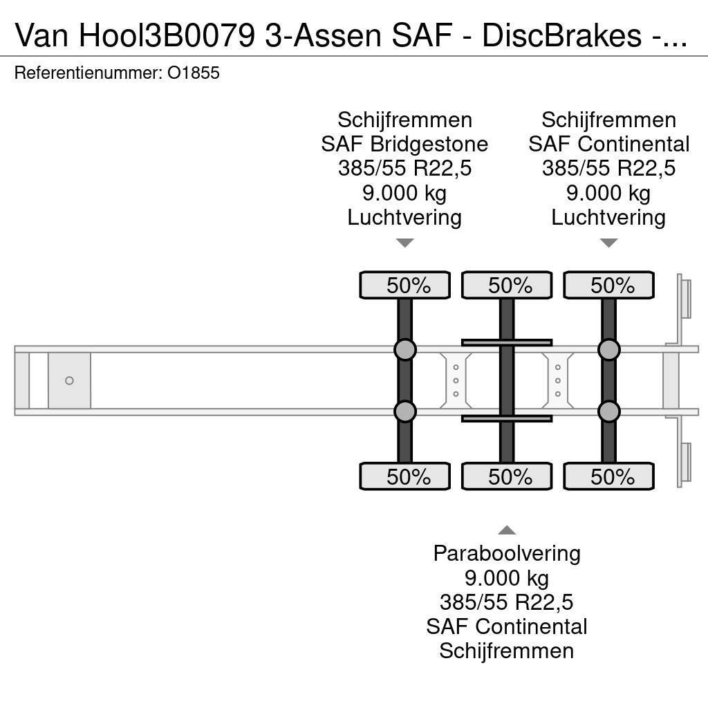 Van Hool 3B0079 3-Assen SAF - DiscBrakes - ADR - Backslider Konténerkeret / Konténeremelő félpótkocsik