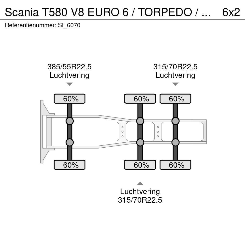Scania T580 V8 EURO 6 / TORPEDO / HAUBER / SHOW TRUCK Nyergesvontatók