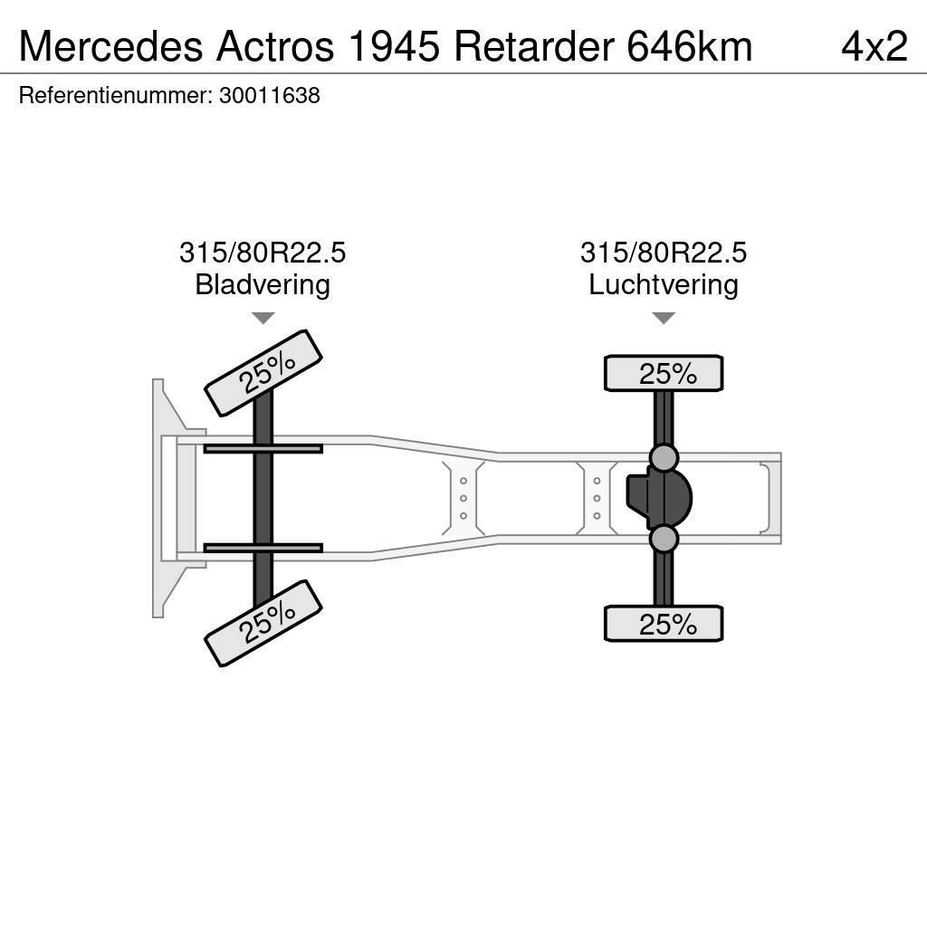 Mercedes-Benz Actros 1945 Retarder 646km Nyergesvontatók