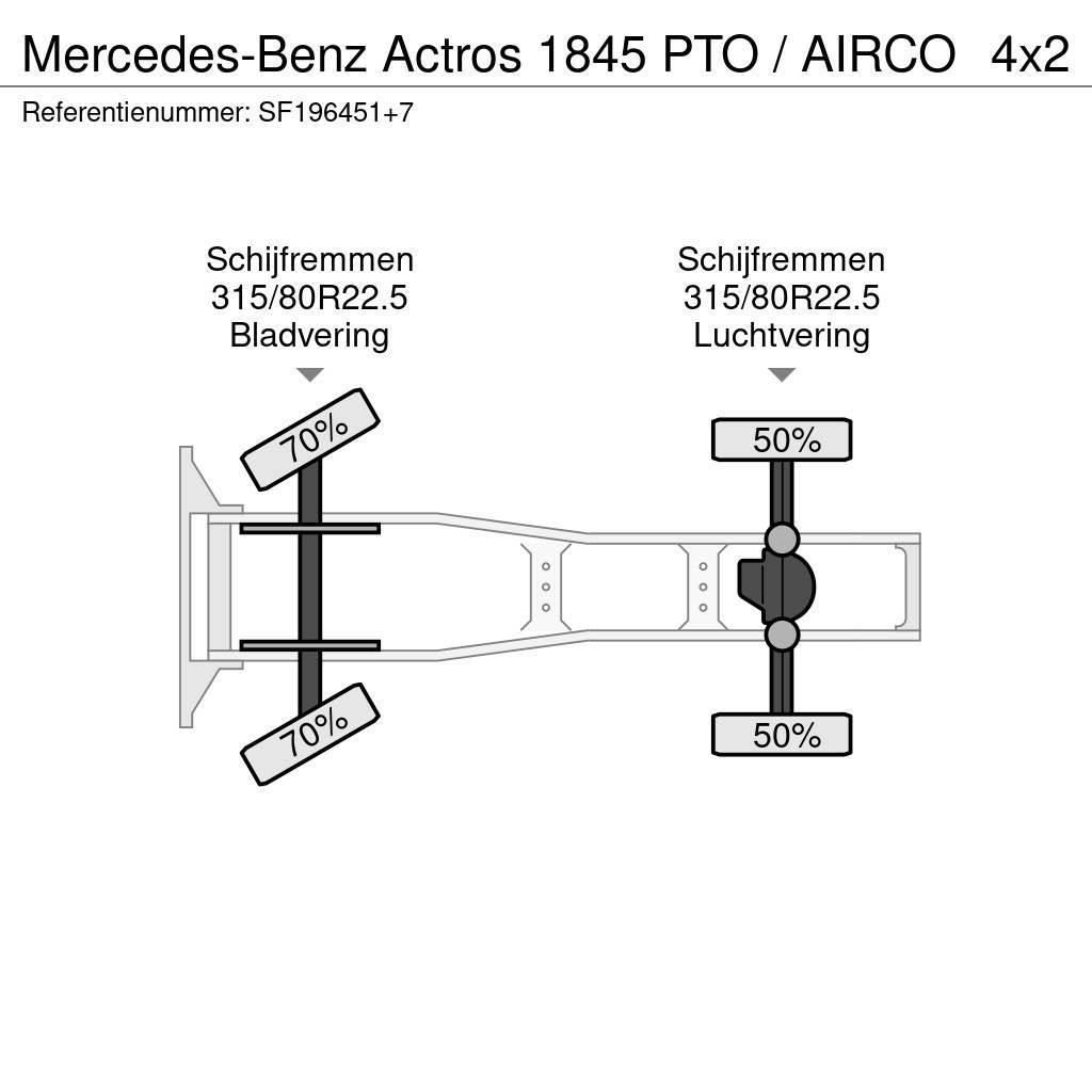 Mercedes-Benz Actros 1845 PTO / AIRCO Nyergesvontatók