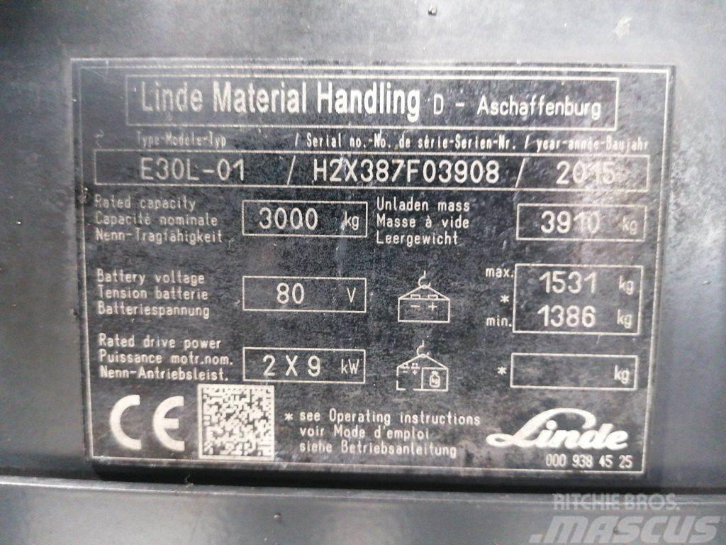 Linde E30L-01 Elektromos targoncák