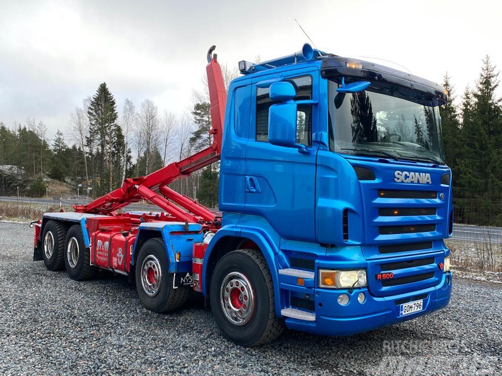 Scania R500 8x4 teliveto, koukkulaite Horgos rakodó teherautók