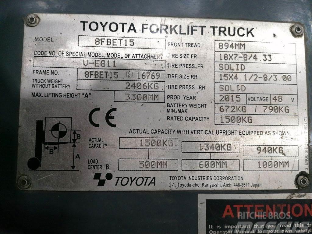 Toyota 8FBET15 Elektromos targoncák