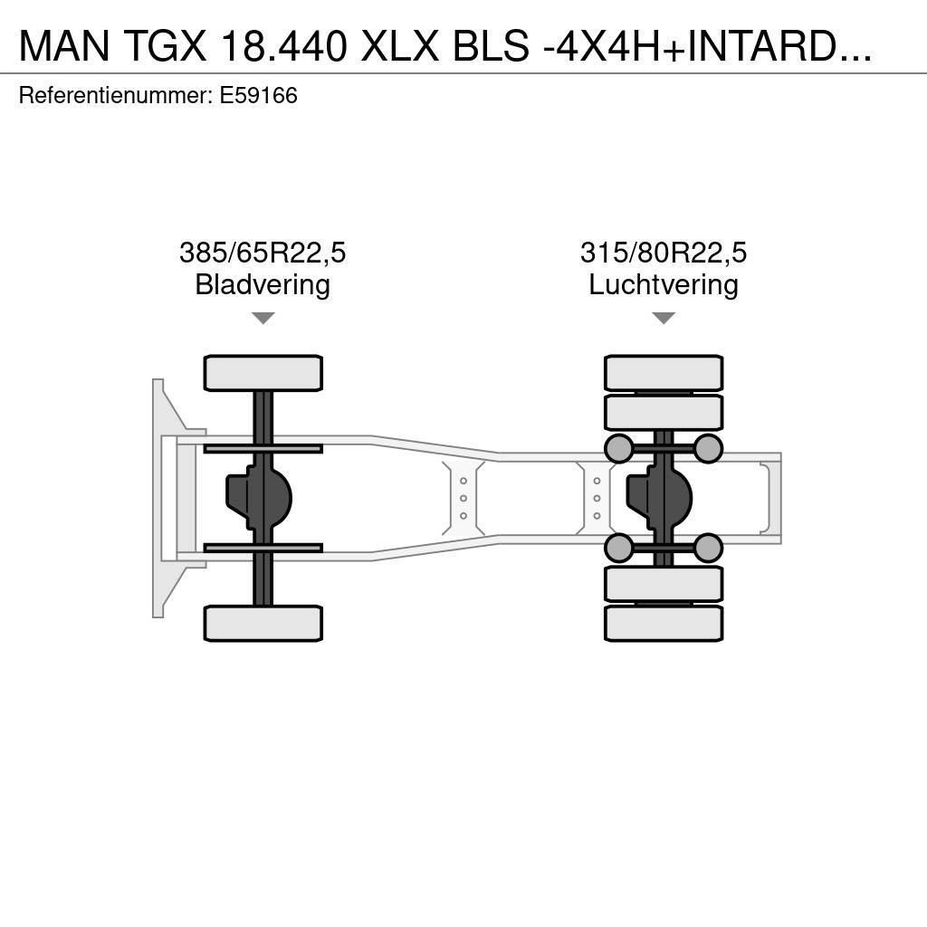 MAN TGX 18.440 XLX BLS -4X4H+INTARDER+HYDR. Nyergesvontatók