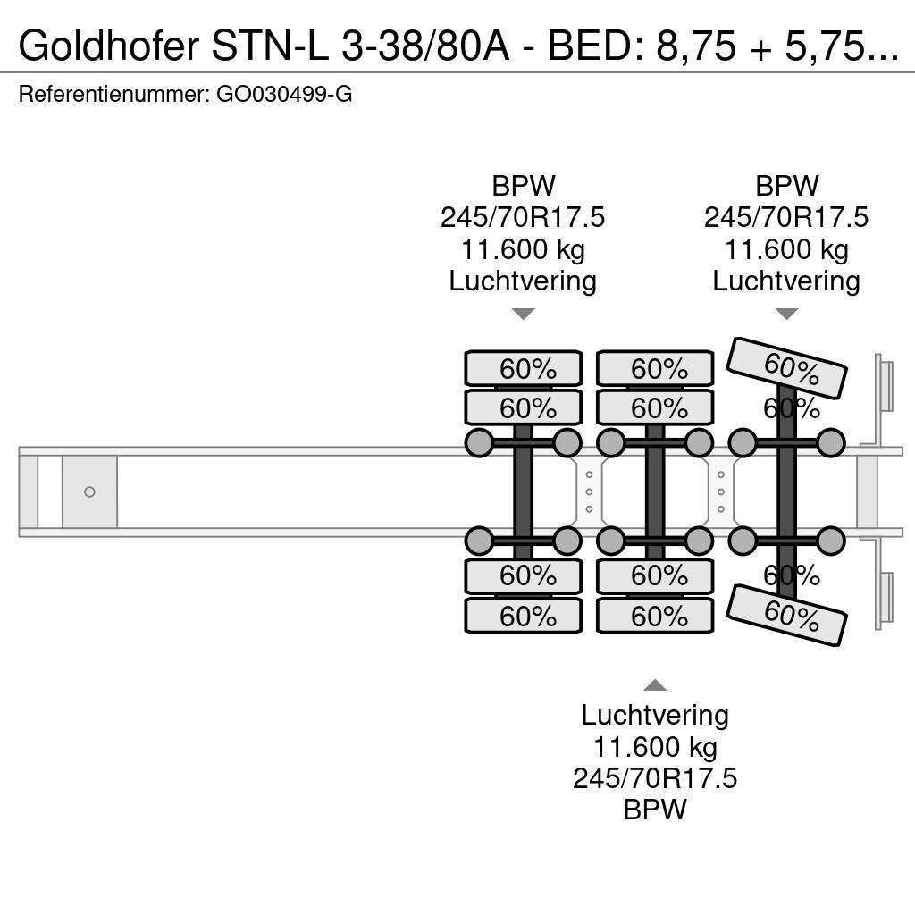 Goldhofer STN-L 3-38/80A - BED: 8,75 + 5,75 METER Mélybölcsős félpótkocsik