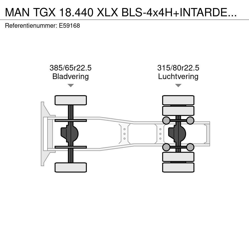 MAN TGX 18.440 XLX BLS-4x4H+INTARDER+HYDR. Nyergesvontatók