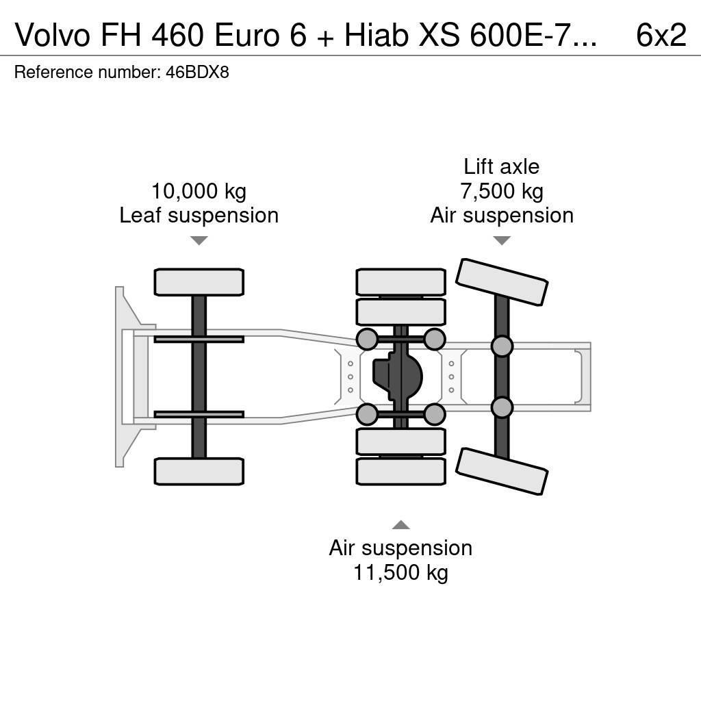 Volvo FH 460 Euro 6 + Hiab XS 600E-7 Hipro + Jib 135X-4 Nyergesvontatók