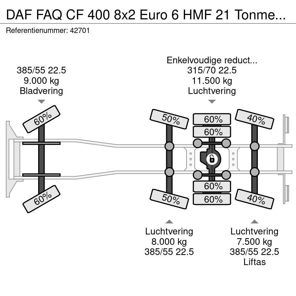 DAF FAQ CF 400 8x2 Euro 6 HMF 21 Tonmeter laadkraan Horgos rakodó teherautók