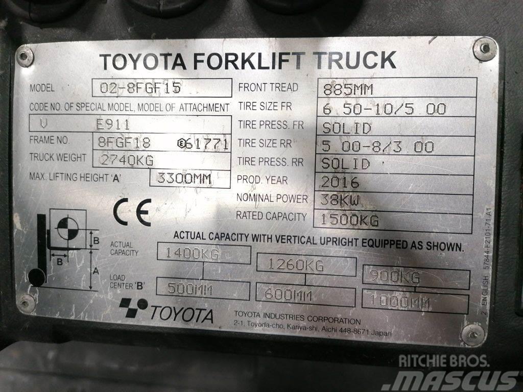 Toyota 02-8FGF15 Gázüzemű targoncák