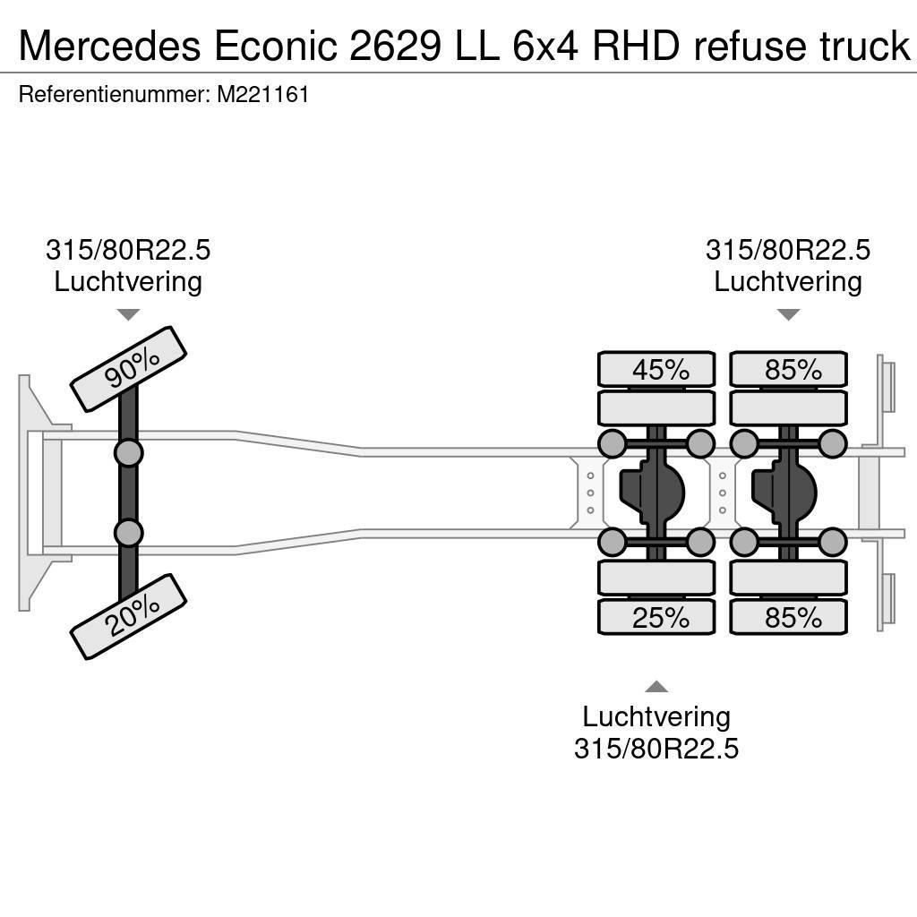 Mercedes-Benz Econic 2629 LL 6x4 RHD refuse truck Hulladék szállítók