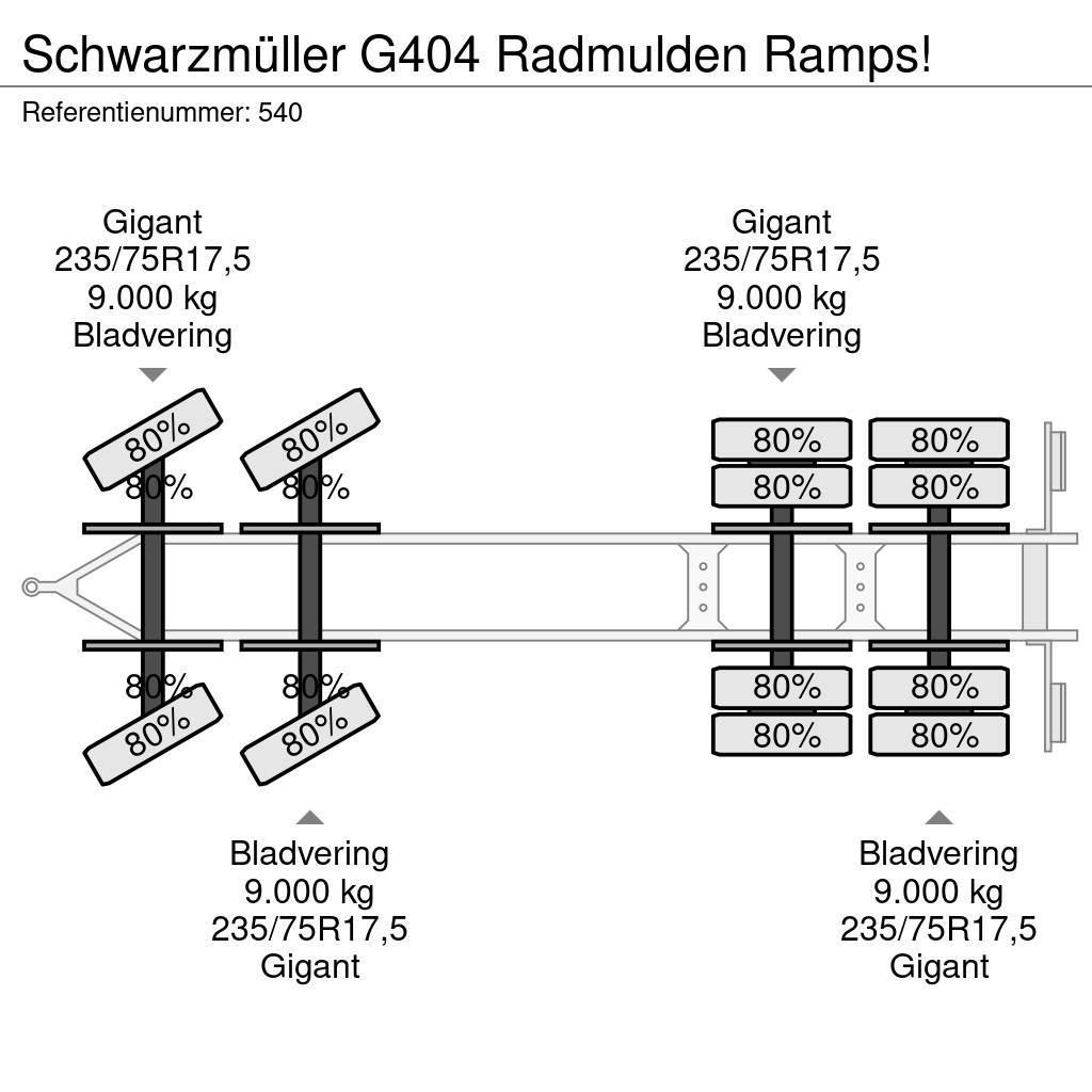 Schwarzmüller G404 Radmulden Ramps! Mélybölcsős