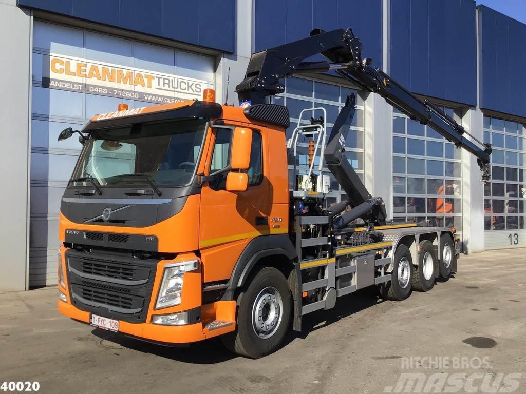 Volvo FM 420 8x2 HMF 28 ton/meter laadkraan Welvaarts we Horgos rakodó teherautók