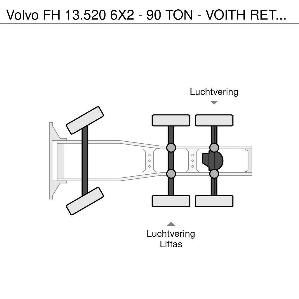 Volvo FH 13.520 6X2 - 90 TON - VOITH RETARDER - BIG AXLE Nyergesvontatók