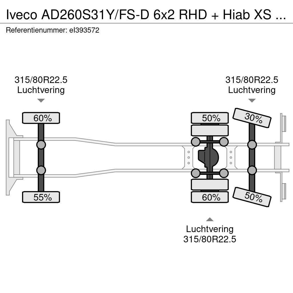 Iveco AD260S31Y/FS-D 6x2 RHD + Hiab XS 144 B-2 HIDUO Platós / Ponyvás teherautók