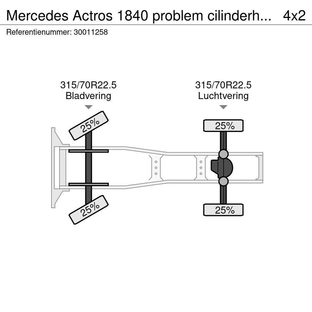 Mercedes-Benz Actros 1840 problem cilinderhead Nyergesvontatók