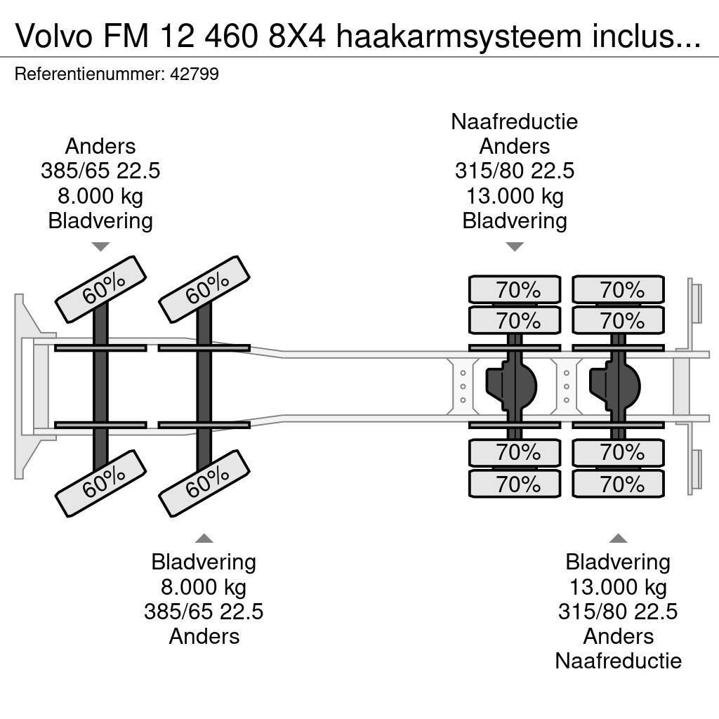Volvo FM 12 460 8X4 haakarmsysteem inclusief container m Horgos rakodó teherautók