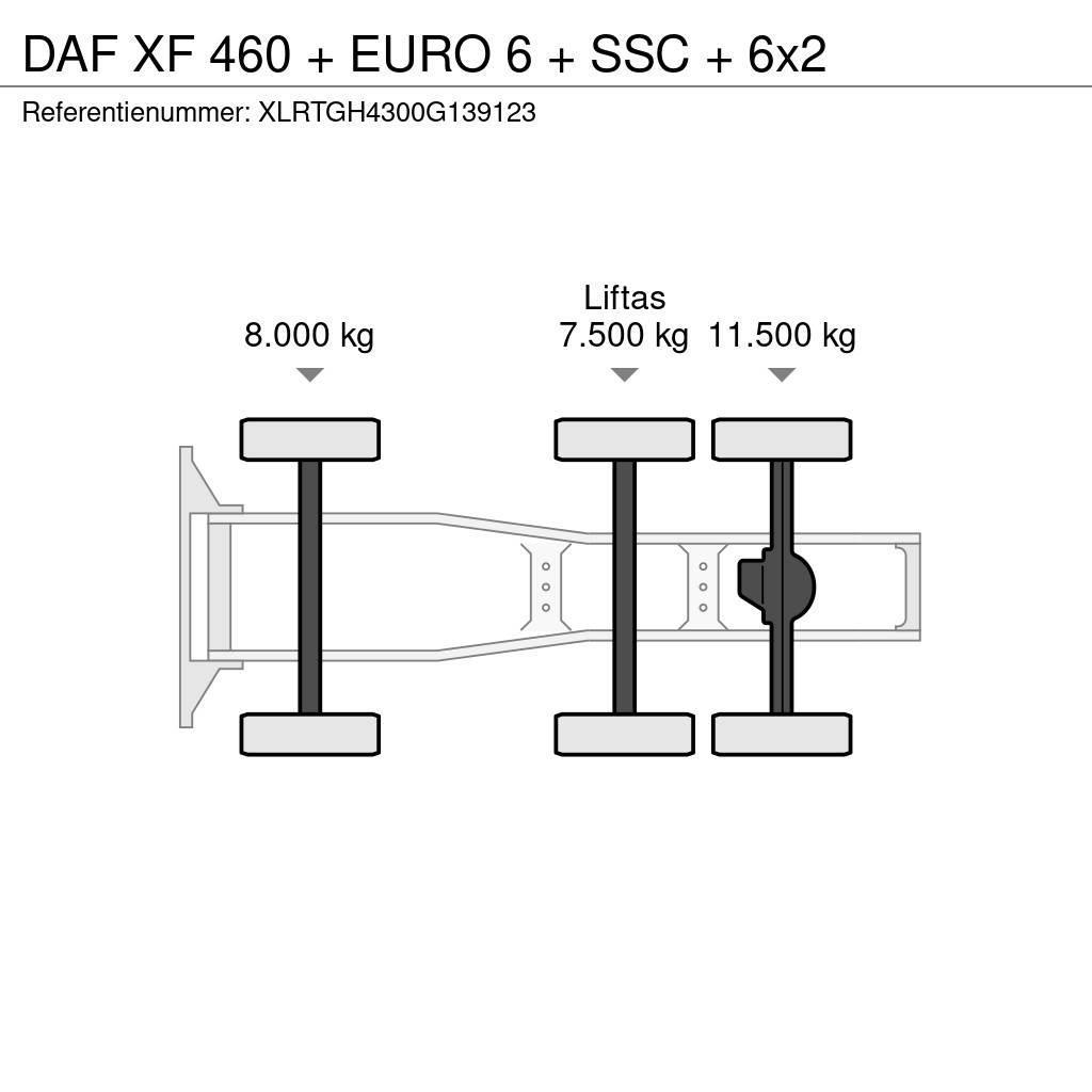 DAF XF 460 + EURO 6 + SSC + 6x2 Nyergesvontatók