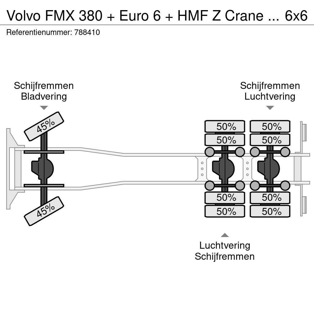 Volvo FMX 380 + Euro 6 + HMF Z Crane + 6x6 + Hardox KIPP Billenő teherautók