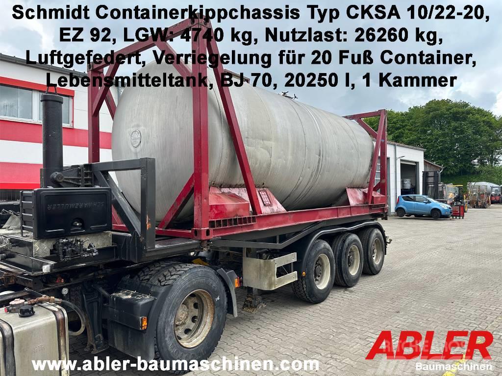Schmidt CKSA 10/22-20 Containerkippchassis mit Tank Konténerkeret / Konténeremelő félpótkocsik
