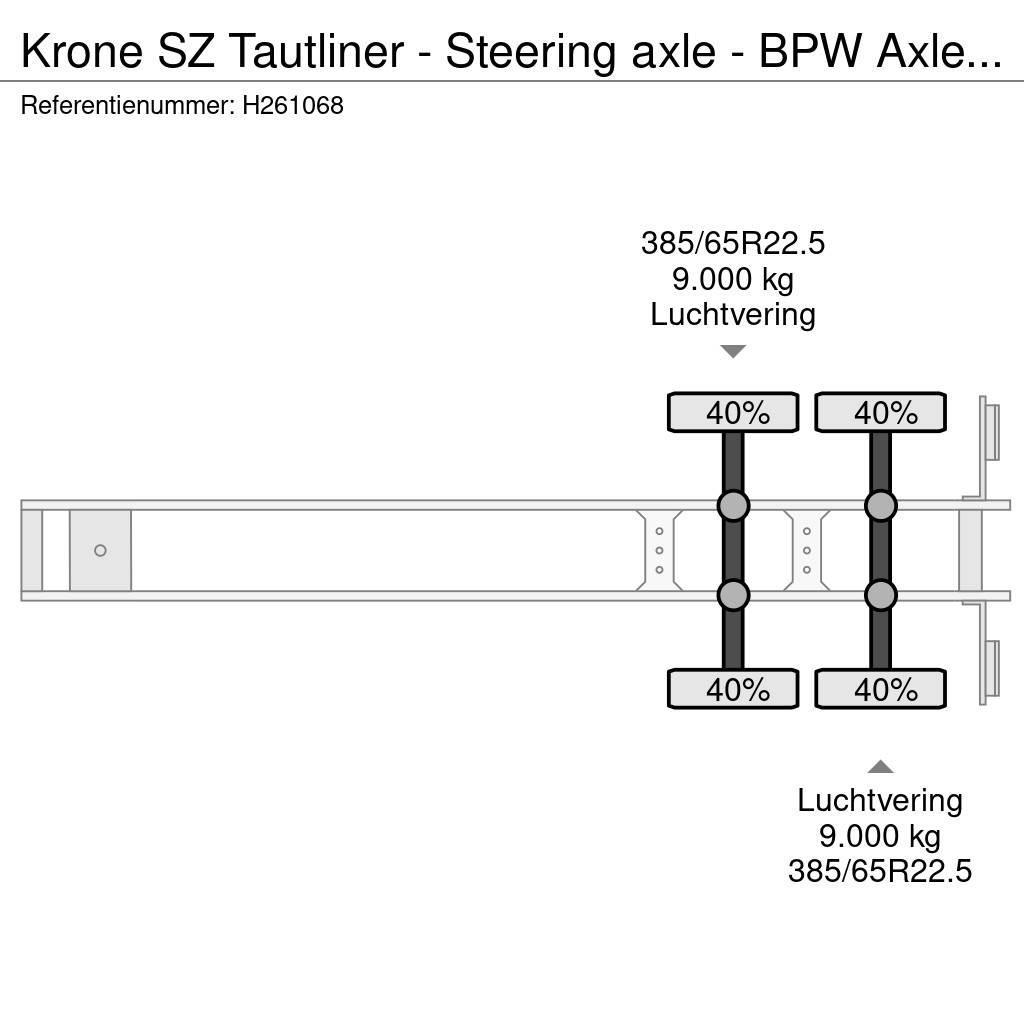 Krone SZ Tautliner - Steering axle - BPW Axle - Sliding Elhúzható ponyvás félpótkocsik