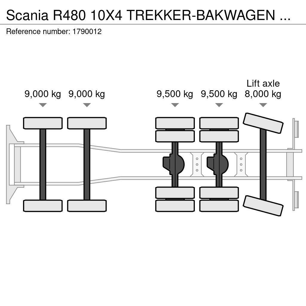 Scania R480 10X4 TREKKER-BAKWAGEN COMBI + PALFINGER PK 15 Darus teherautók