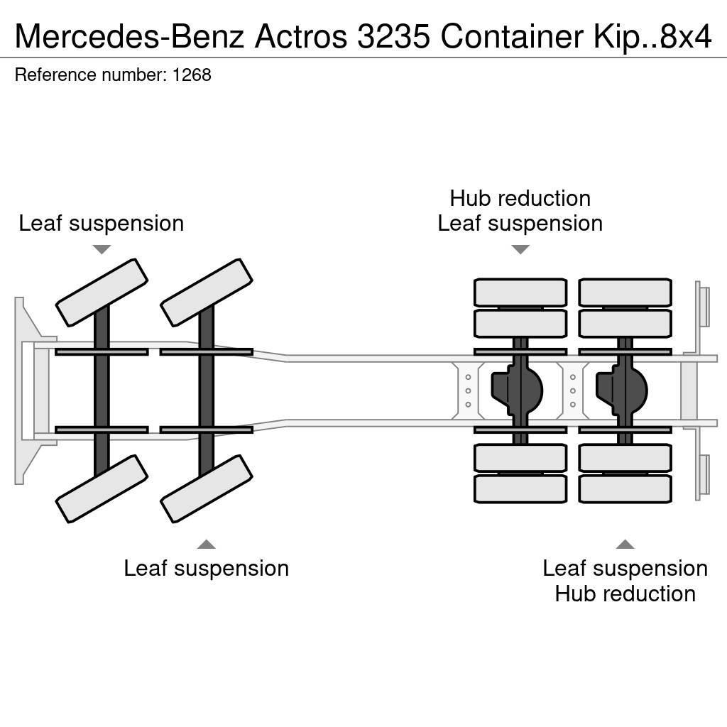 Mercedes-Benz Actros 3235 Container Kipper 8x4 V6 EPS Full Steel Horgos rakodó teherautók