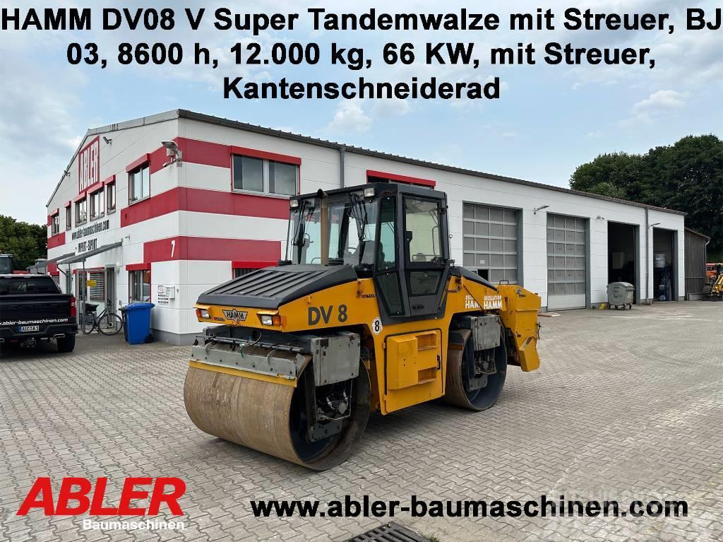 Hamm DV 8 V Super Tandemwalze mit Streuer Ikerdobos hengerek