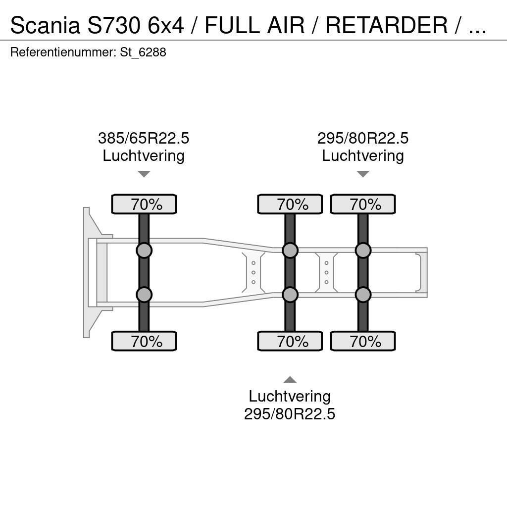 Scania S730 6x4 / FULL AIR / RETARDER / 280 dkm! Nyergesvontatók
