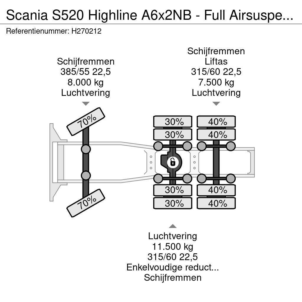 Scania S520 Highline A6x2NB - Full Airsuspension - Optiec Nyergesvontatók