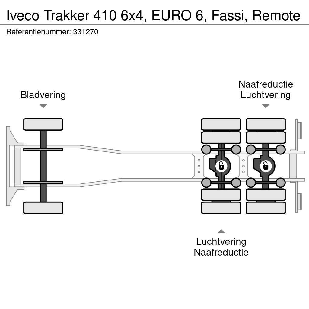 Iveco Trakker 410 6x4, EURO 6, Fassi, Remote Platós / Ponyvás teherautók
