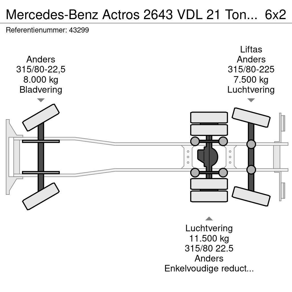 Mercedes-Benz Actros 2643 VDL 21 Ton haakarmsysteem Horgos rakodó teherautók