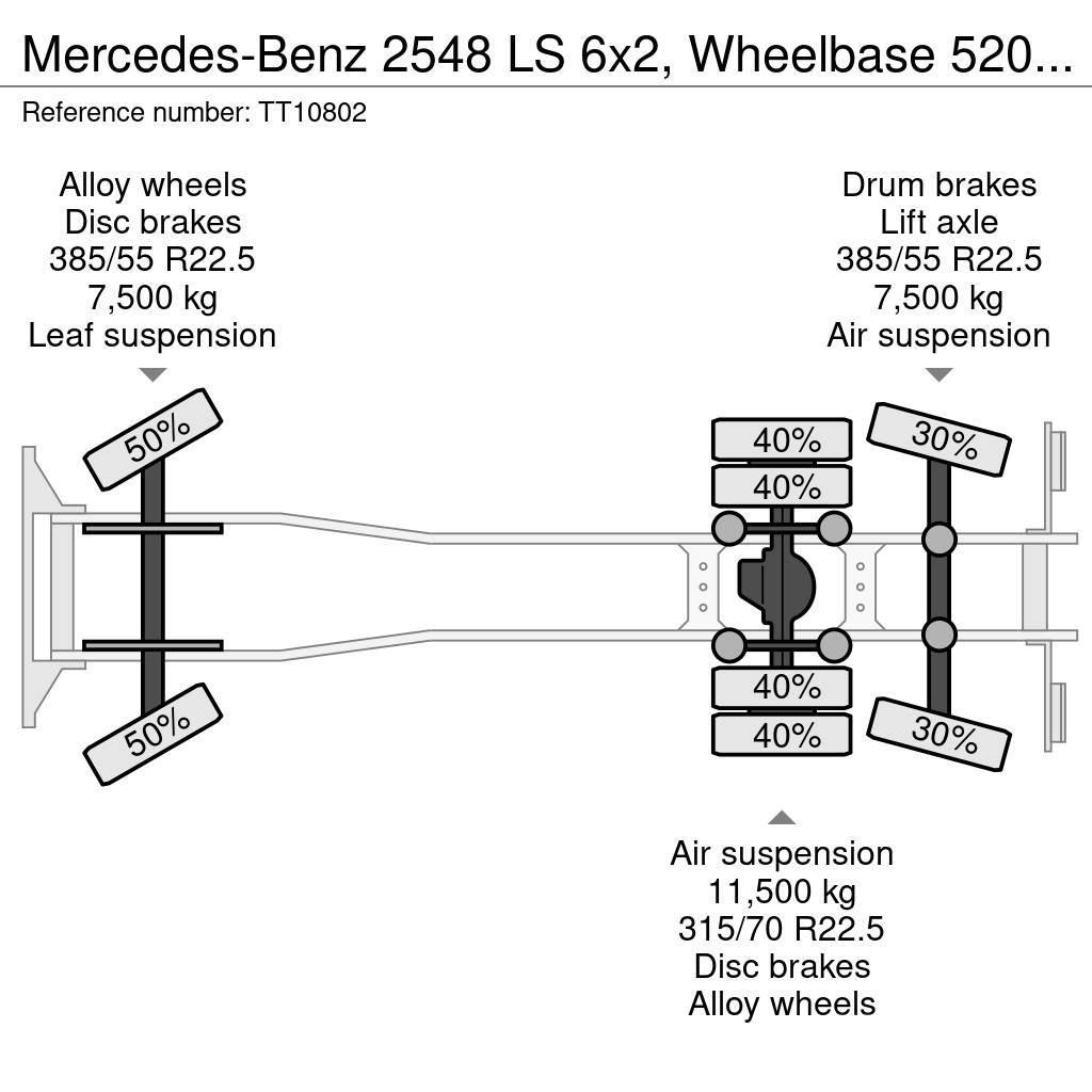Mercedes-Benz 2548 LS 6x2, Wheelbase 520 cm Stand Airco/Klima Fülkés alváz