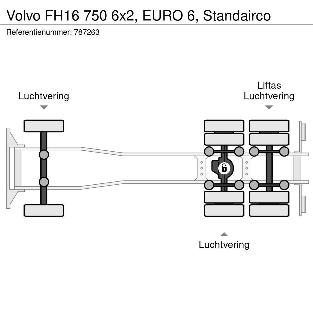 Volvo FH16 750 6x2, EURO 6, Standairco Fülkés alváz