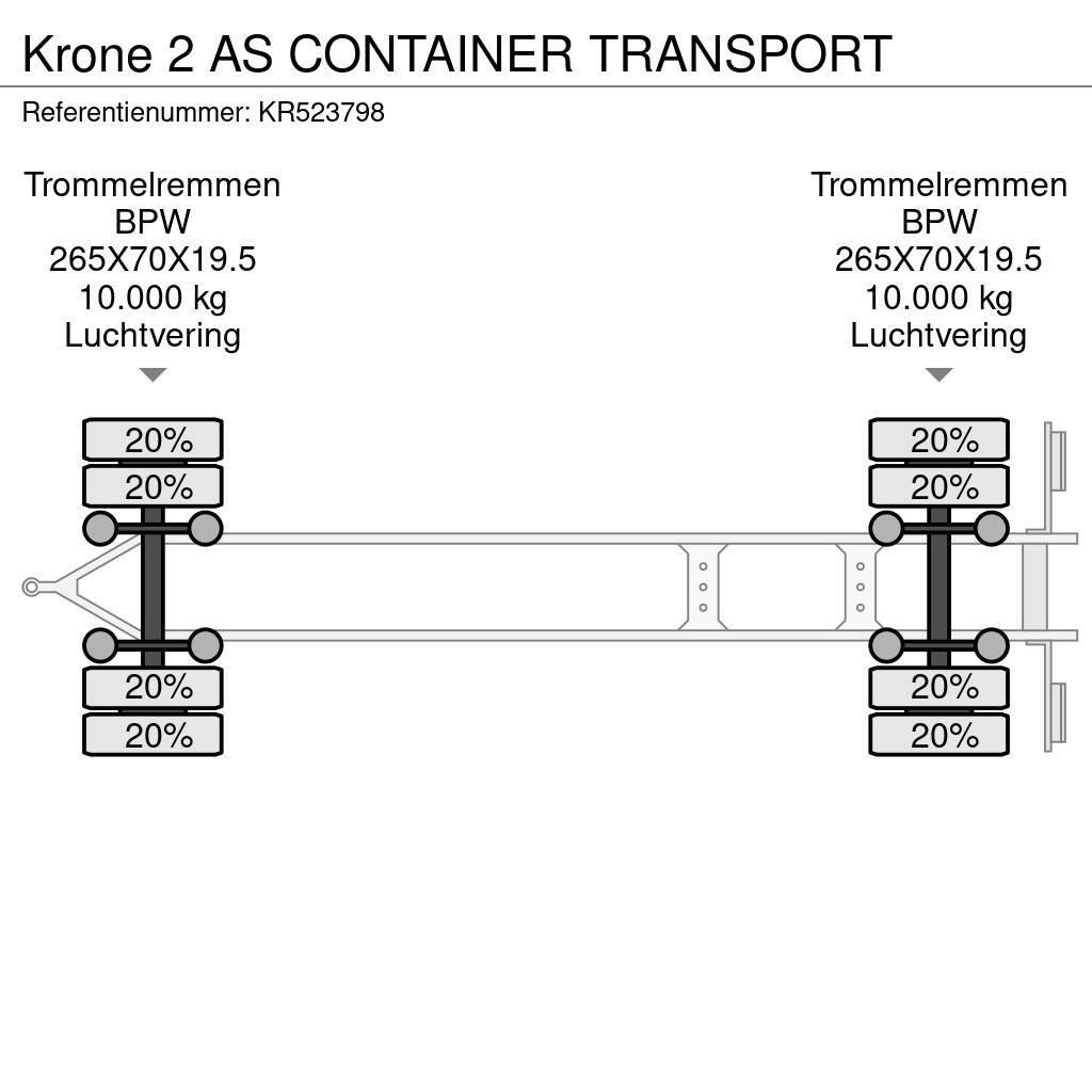 Krone 2 AS CONTAINER TRANSPORT Konténer keret / Konténeremelő pótkocsik