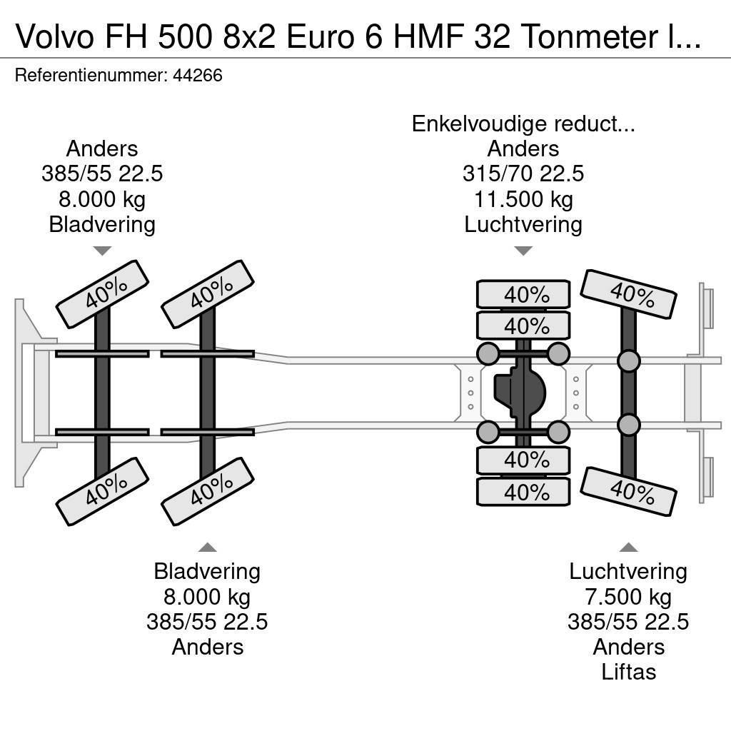 Volvo FH 500 8x2 Euro 6 HMF 32 Tonmeter laadkraan + Fly- Terepdaruk