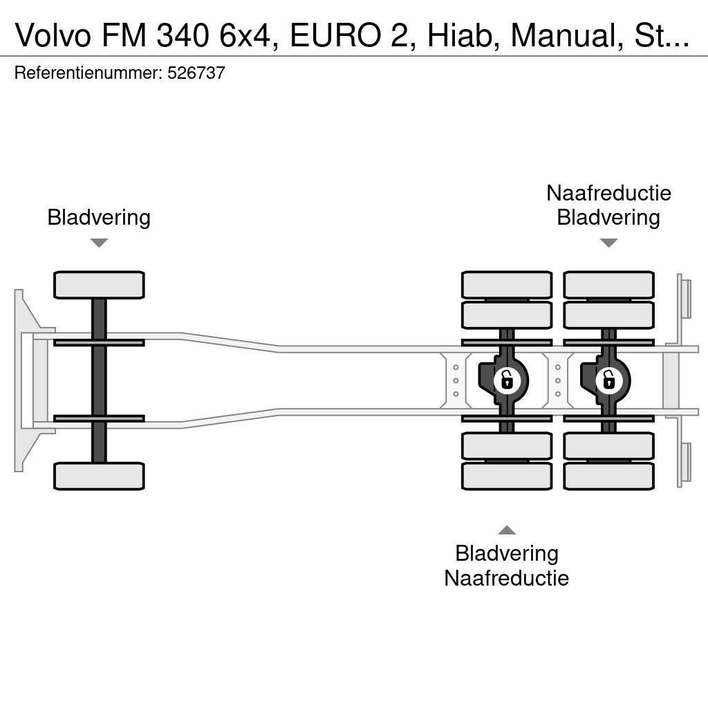 Volvo FM 340 6x4, EURO 2, Hiab, Manual, Steel Suspension Billenő teherautók