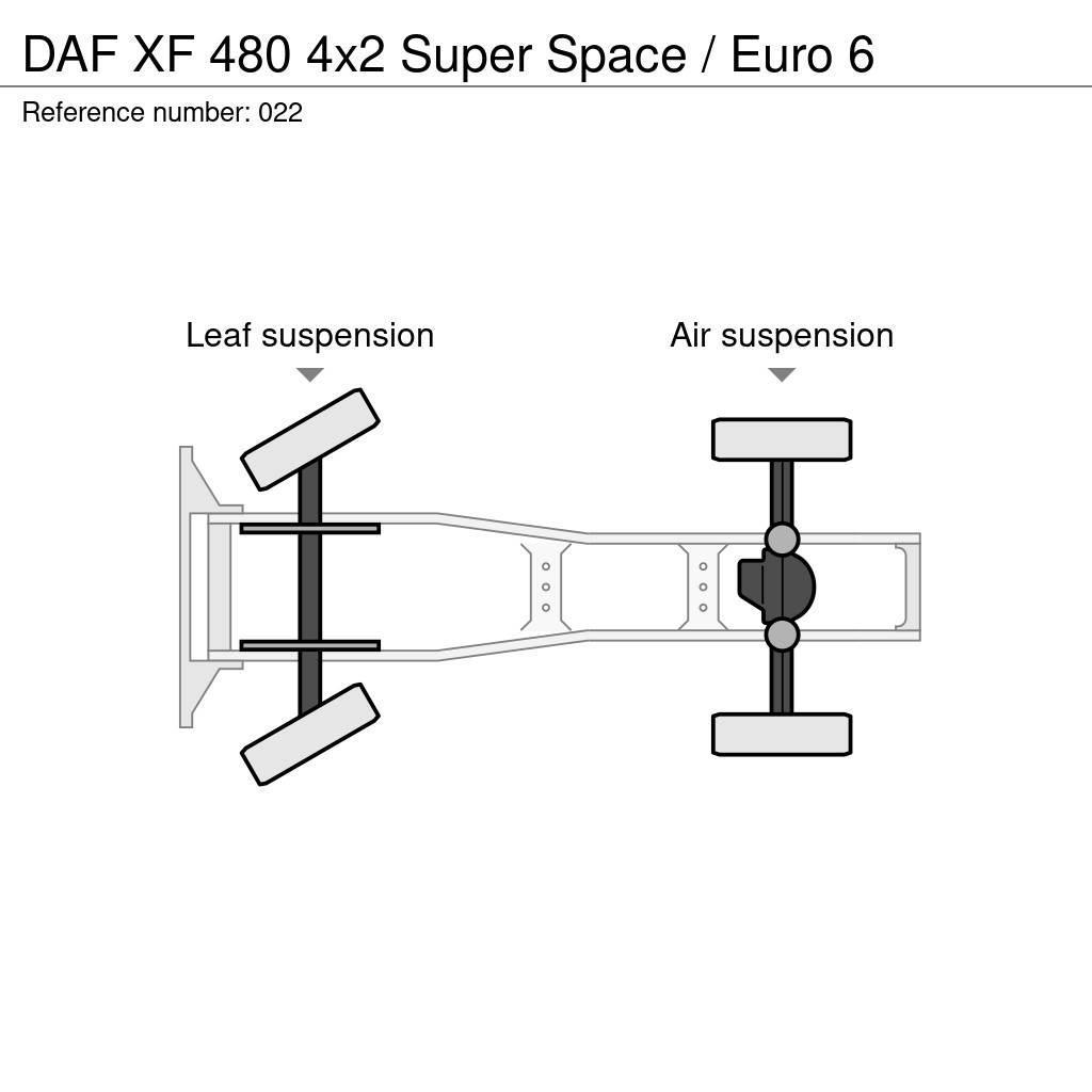 DAF XF 480 4x2 Super Space / Euro 6 Nyergesvontatók