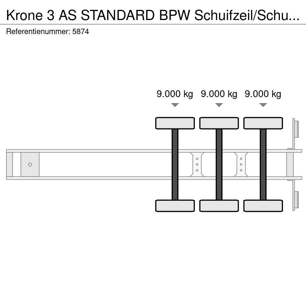 Krone 3 AS STANDARD BPW Schuifzeil/Schuifdak Elhúzható ponyvás félpótkocsik