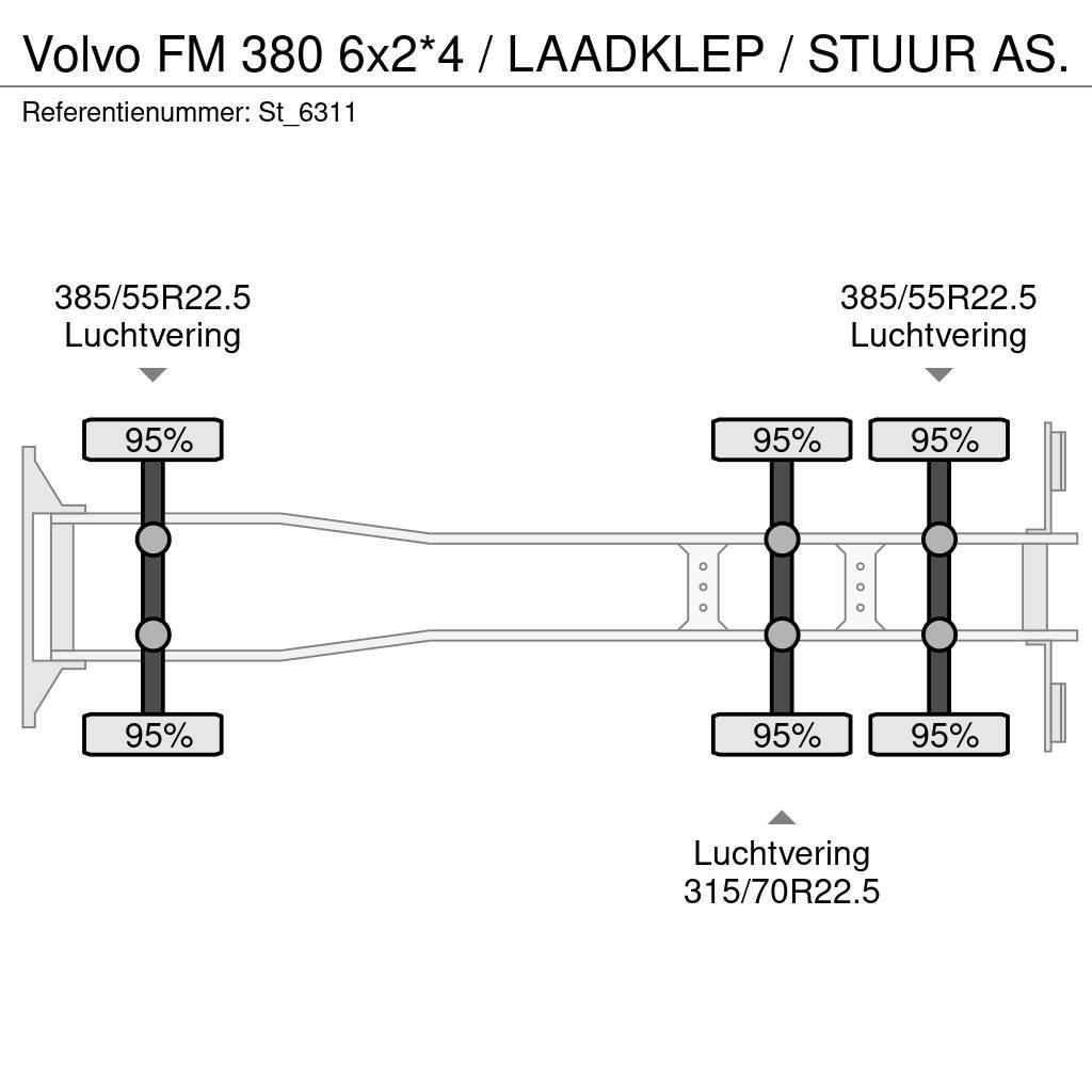Volvo FM 380 6x2*4 / LAADKLEP / STUUR AS. Dobozos teherautók