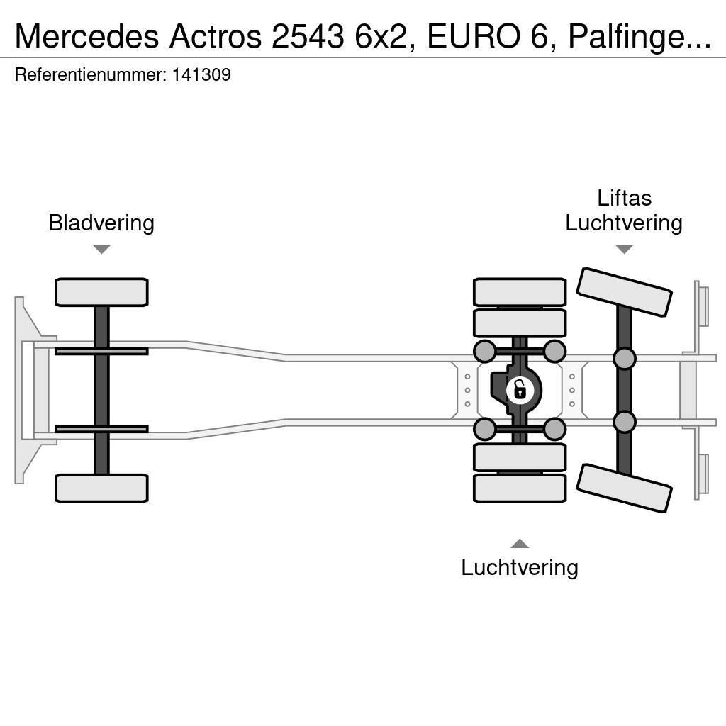 Mercedes-Benz Actros 2543 6x2, EURO 6, Palfinger, Retarder Horgos rakodó teherautók